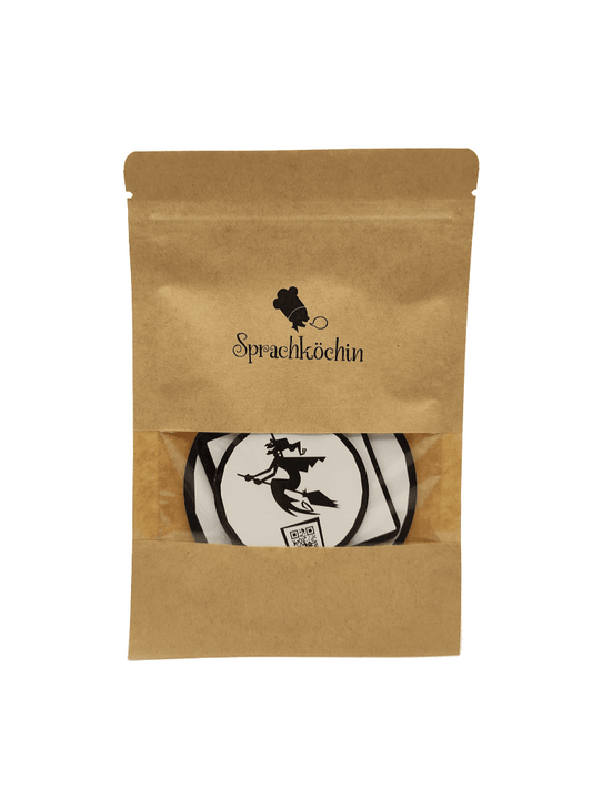 Drei Lautsymbolkarten /ch1/ Symbol kichernde Hexe - Sprachköchin