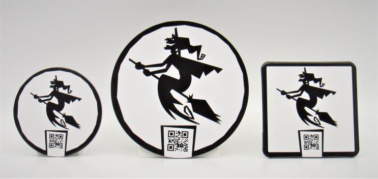 Drei Lautsymbolkarten /ch1/ Symbol kichernde Hexe - Sprachköchin